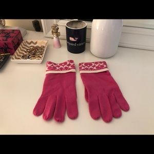 Pink coach gloves